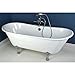 Kingston Brass Aqua Eden VCTND6728NH1 Cast Iron Double Slipper Clawfoot Bathtub Chrome Feet without Drillings, 67-Inch, White