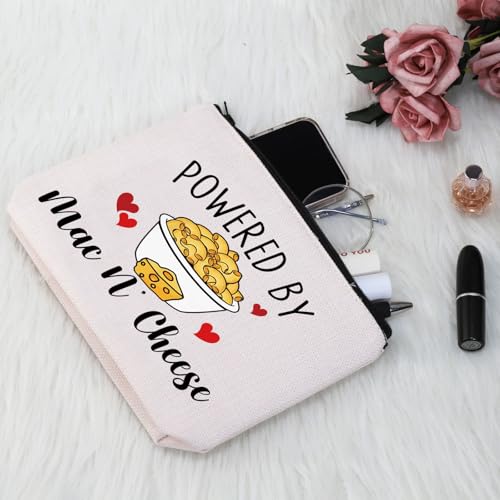 PYOUL Mac and Cheese Love Lover Gift Powered by Mac N' Cheese Makeup Bag Macaroni and Cheese Cosmetic Bag Food Theme Gift (Mac N' Cheese Bag) - Image 5