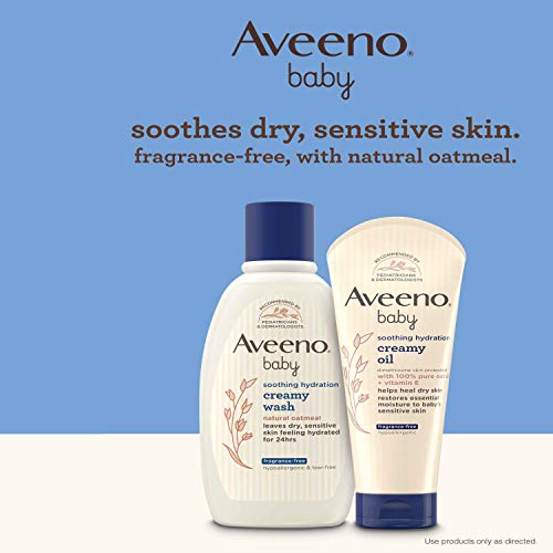Aveeno Baby Soothing Hydration Creamy Oil For Dry And Sensitive Skin, Fragrance- And Steroid-Free, 8 Fl Oz #TOP3