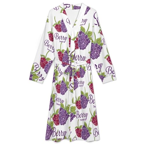 Sweet Berry Soft Robe Long Sleeve Bathrobes V Neck Sleepwear Spa Robes with Belt Men Woman3