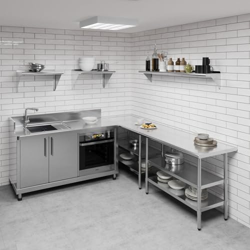 Image of AmGood 10 in. x 60 in. Stainless Steel Wall Shelf | NSF | Metal Shelving | Garage, Laundry, Storage, Utility Room | Restaurant, Commercial Kitchen