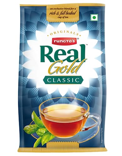 Image of Rungtas Real Gold Classic Tea - 250g | Premium Blend of Fresh Kadak Ctc Chai | Blend of 10% Darjeeling Premium Black Long Leaf