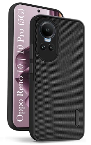 Image of Jkobi Back Cover Case for Oppo Reno10 | Reno 10 Pro 5G (Textured Grip Design | Camera Protection | Slim and Light Weight | Soft Touch and Feel | Black)