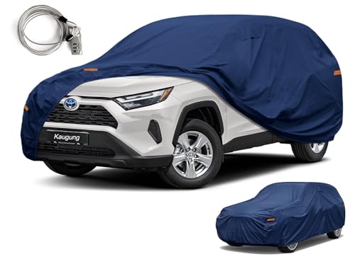 Image of Kaugung Custom Fit SUV Car Cover for Toyota RAV4 (2006-2026), Heavy Duty Waterproof All Weather Outdoor Protection, Breathable Full Exterior Cover with Vent, Rain Sun Snow UV Proof
