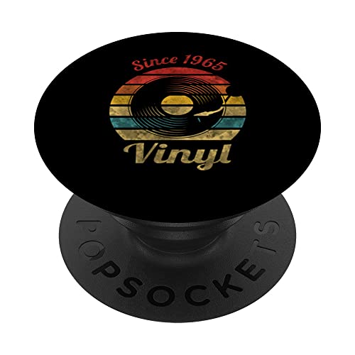 Since 1965 Vinyl Retro Record Vintage Music PopSockets Swappable PopGrip, Black