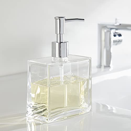 Huang Acrylic Clear Rectangular Refillable Liquid Soap Dispenser Pump For Bathroom Vanity Countertop thumb #2
