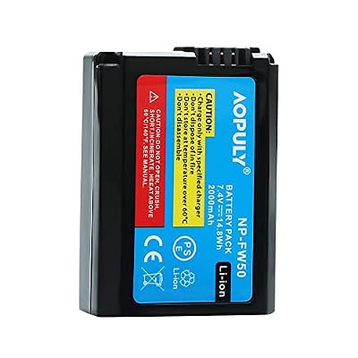 2-Pack Replacement NP-FW50 Battery & Smart LCD Display Dual Charger Compatible for Sony Alpha a6500, a6300, a6000, a7s, a7, a7s ii, a7s, a5100, a5000, a7r, a7 ii Camera