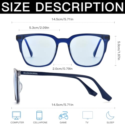 Image of 99.9% Blue Light Blocking Glasses For Men Women Anti-Fatigue Computer Gaming Sleep Glasses Reduce Eye Strain