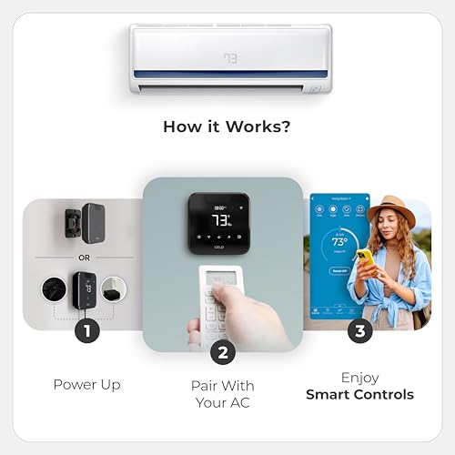 Image of Breez Max Smart WiFi Thermostat for Mini-Split, Window, Portable AC (Black)