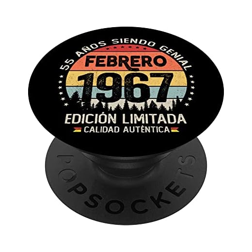 Regalo 55 años Cumpleaños Hombre Mujer - Febrero 1967 PopSockets PopGrip Intercambiable