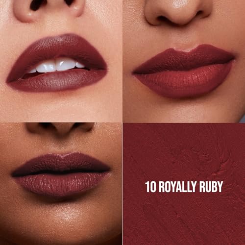 Image of Staze Pout On Transfer proof Lip Crayon | Upto 12 hours long stay | One Swipe High Matte Pigment | Vitamin E & Jojoba Oil | Sharpenable Smudgeproof & Waterproof Lip Crayon | 10 Royally Ruby | 3.5g