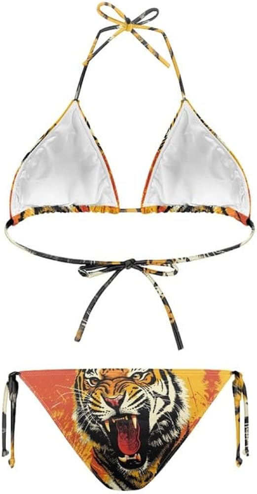 Amazon.com: Daulesho Roaring Tiger Womens Two Piece Bikini