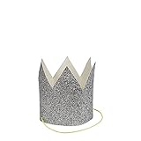 MERI MERI Silver Mini Glittered Crowns, 1 Each