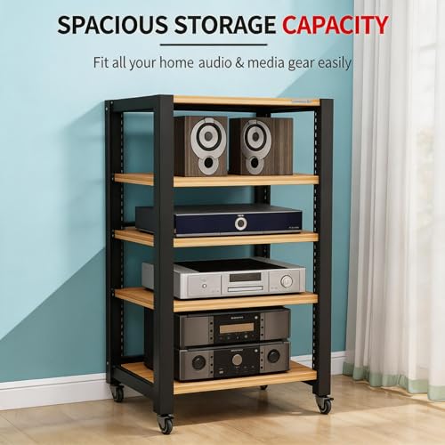 Support multimédia home cinéma étagère stéréo meuble hifi roulettes