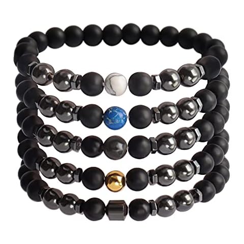 5PCS Black Obsidian Anti-Swelling Anklet,Magnetic Therapy Ankle Bracelet Yoga anklets Adjustable Magnet Tiger's eye Bracelet Anklet Chakra Energy Protection Relief Bracelet Gift for Men Women, other Cover