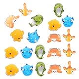 Zerodeko 25個 海洋動物ミニレジンフィギュア 小型繊細なデスクやベッドサイド飾り 手作り ケーキ 水槽 園装飾用 多用途で清掃簡単 かわいい