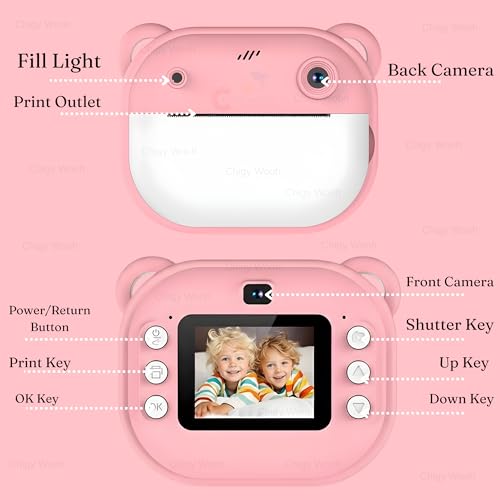 Image of Instant Print Camera for Kids | 1080P HD Digital Video Camera with Built-in Printer Includes 2 Print Rolls, Fun Learning Toy for Kids | Print Photos & Record Videos