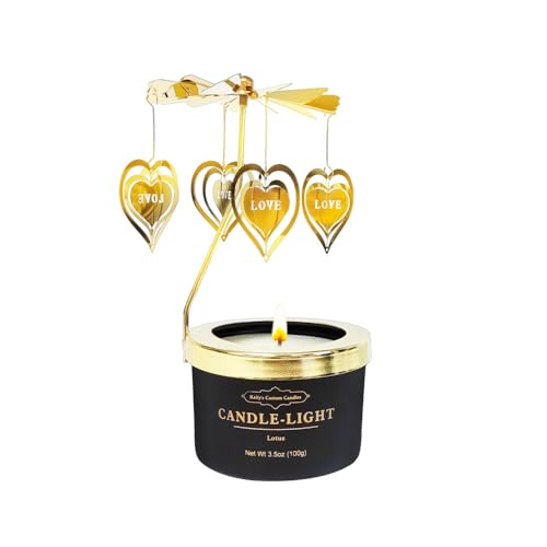 Kellys Custom Candles Gifts for Women Her Funny Gifts for Her Unique Birthday Candle Gift for Mom and Wife Birthday Rotating Scented Candles(Love).