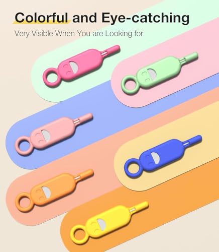 Tazweeq 3 Pcs SIM Card Removal Tool, Compatible with All Smartphones and Tablets, SIM Card Holder Contains Removal Openning Tool Tray Eject Pins (Orange, Blue, Pink)