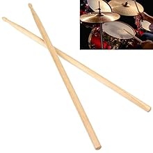 √ Maple Wood - Drumsticks are made of high quality maple wood, flexible, fast response, durable. √ Comfortable - Drumsticks have polished surface which is not slippery and will not hurt hands, comfortable grip. √ Classic Feel - Maple is the most popu...