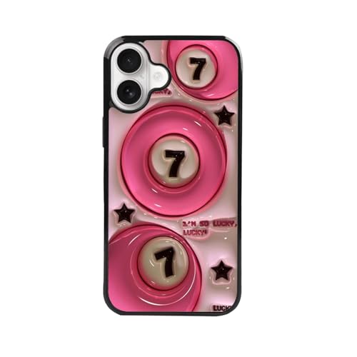 qizjio Lucky Jelly Phone Case Shockproof Protective for iPhone 16 Plus