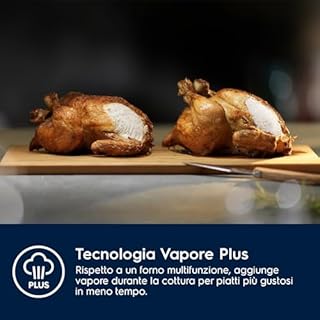 Electrolux EOB8S09WX Forno da Incasso Vapore 70L, Serie 800, SteamBoost Multifunzione, Classe A++, Connessione WiFi, Funzione Pizza, Termosonda, Acciaio Inox, Riscaldamento Rapido