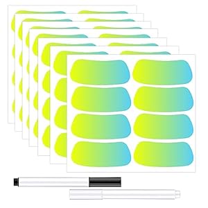 Sports Under Eye Black Strips Stickers 120 pcs Gradient Color Change Eye Strips Baseball Football Softball Lacrosse Fans Eye Black Stickers for Themed Party Game Day Supplies (Green)