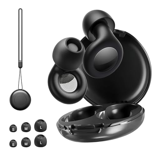 Ear Plugs for Sleep - Reusable Loop Earplugs Sleep, Noise Cancelling Earbuds for Sleeping, Flexible Silicone Ear Buds Phones Earplugs Black for Sleeping and Concerts, Focus, Travel