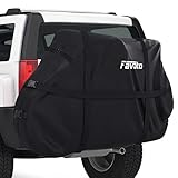 Favoto Bike Cover for Transport 2 Bikes - Waterproof Outdoor Bicycle Cover on Rear Bike Rack, 600D Thicken Oxford Heavy Duty Bike Rack Covers for 2 Bikes on Hitch Travel Storage