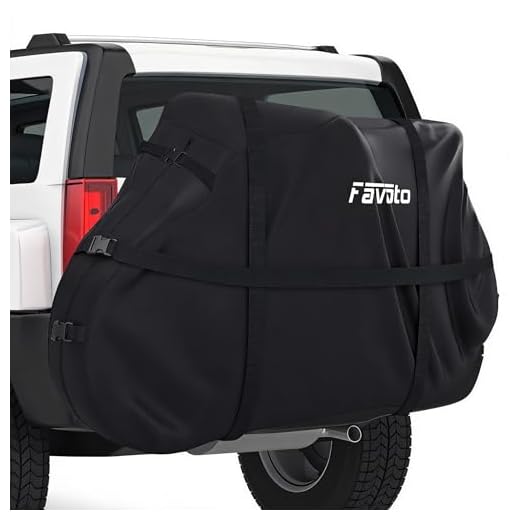 Favoto Bike Cover for Transport 2 Bikes - Waterproof Outdoor Bicycle Cover on Rear Bike Rack, 600D Thicken Oxford Heavy Duty Bike Rack Covers for 2 Bikes on Hitch Travel Storage