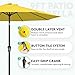 JEAREY 9FT Outdoor Patio Umbrella Outdoor Table Umbrella with Push Button Tilt and Crank, Market Umbrella 8 Sturdy Ribs UV Protection Waterproof for Garden, Deck, Backyard, Pool (Yellow)