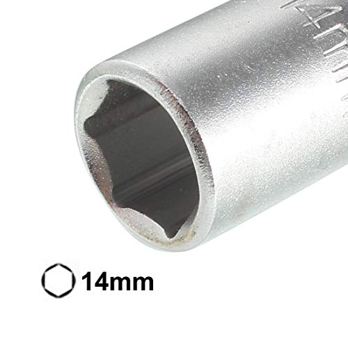 uxcell a14060900ux0076 Metric 14mm T bar Metal Hex Socket Wrench Deep Nut Driver Silver Tone - Image 2