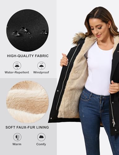 ROYAL MATRIX Women's Winter Coats Fleece Lined Parka Jacket Hooded Long Winter Warm Parka Coat with Pockets - Image 5