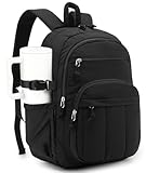 CLOKARS Backpack for Women, Quilted Laptop Bookbag with Pouch Pockets for College Work Travel Gym Teacher Nurses, Puffer High School Backpack for Girls, Black