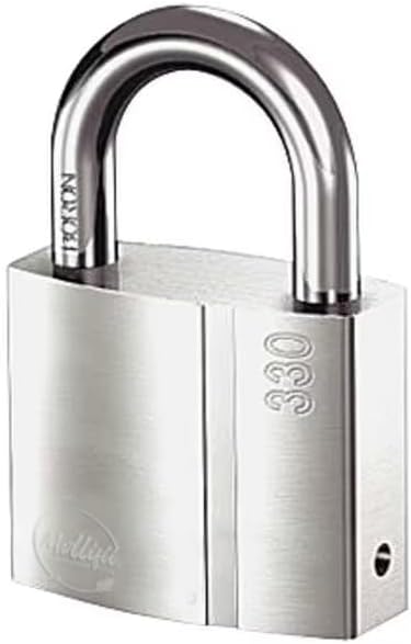 Padlock, Keyed Different, Standard Shackle, Rectangular Brass Body, Hardened Steel Shackle, 1 in W, Mfr: PL330/25B-KD-A