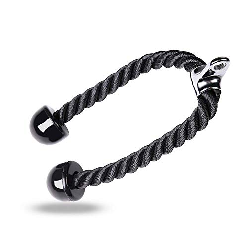 GEMWONDER Accesorios de cable de cuerda de tríceps para gimnasio con mosquetón