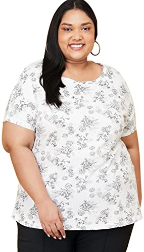 Image of Max Plus Size Women Printed Round Neck T-Shirt