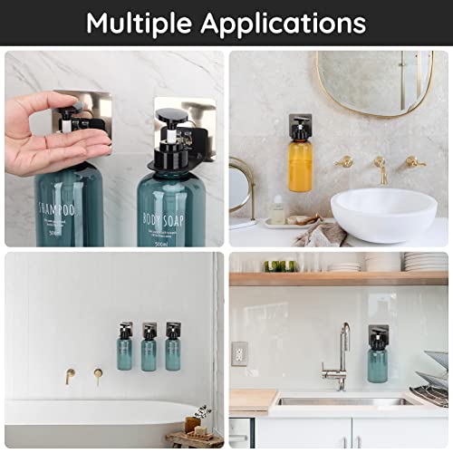 Segbeauty Adhesive Bottle Holder For Soap Dispenser, 4Pcs Dia 32Mm Drill-Free Shower Bottle Holder, Rustproof Shower Shampoo Dispenser Wall Mounted Hanging Rack Modern Kitchen Bathroom Accessories #TOP6