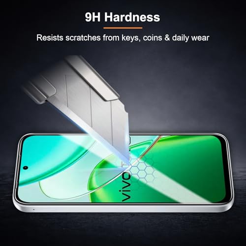 Image of Tempered Glass for Vivo T5x and iQOO Z11x (6.76 Inch) Military Grade 9H Screen Guard, Anti-Scratch, Shatterproof, Edge to Edge Full Coverage - Black Border