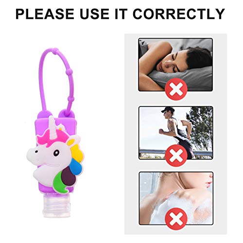 PIXNOR 4 PeÃ§as de Garrafa de Viagem Vazia Porta-Chaves Porta-Chaves Garrafa de PlÃ¡stico de UnicÃ³r