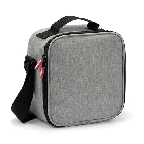 Tatay Bolsa Termica Porta Alimentos Impermeable - Urban Food Casual 3L | 4 Fiambreras: 2x0,5L + 2x0,2L | Triple Capa Aislante | Cuerpo Semirrígido | Bolsillo Interior | 22,5x10x22cm, Gris Denim