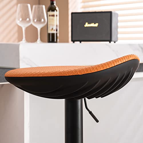 Younuoke Swivel Bar Stools Set Of 2 Adjustable Tall Counter Height Barstools Modern Armless Bar Chairs For Counter Kitchen Island, Orange #TOP2