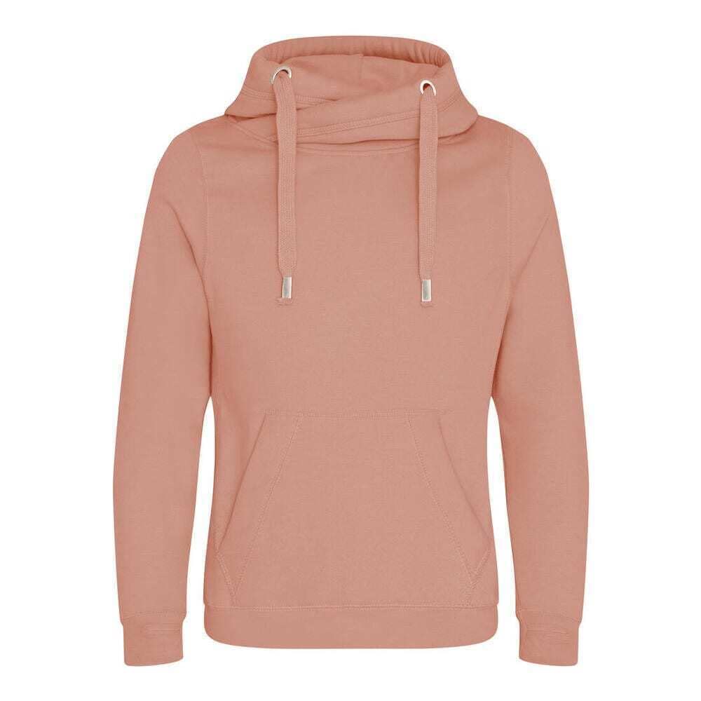 AWDis Just Hoods JH021 Unisex Cross Neck Hoodie - Dusty Pink - XS