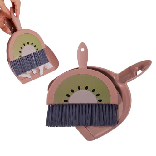 Magibeads 1 Set Small Broom Brush & Dustpan Set Table Cleaning Kiwi