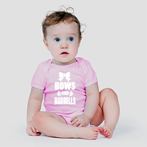 AW Fashions Bows and Barbells Baby Bodysuit Funny Adorable Infant Romper Clothing Outfit Unisex Girls Boys2
