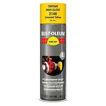 RUST-OLEUM 2146 Hard Hat Topcoat Ral-Colours, The Nr. 1 Industrial Paint Aerosol. Go Further, Work Faster, Last Longer!, Coleseed yellow-RAL 1021