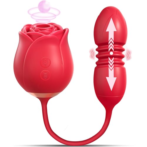 PineSailo Strong Sucking Vibrator Sex Toys for Women, High-Speed Rose Sex Toy Vibrators with 12 Sucking & 7 Thrusting, Stimulator Sucker for Clitoris Anal G-spot, Adult Sex Toyscouples for Woman