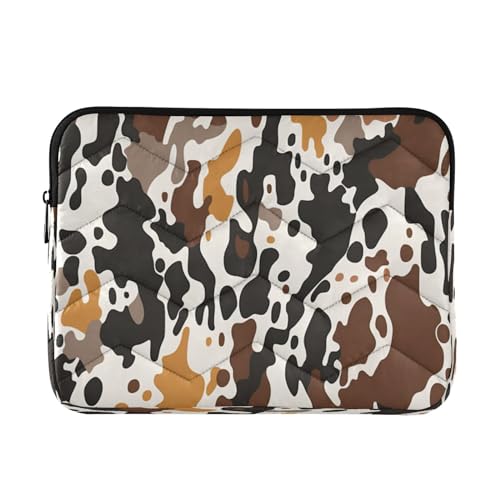 Funda para portátil de 13-14 pulgadas con diseño Cow Brown miniatura 1