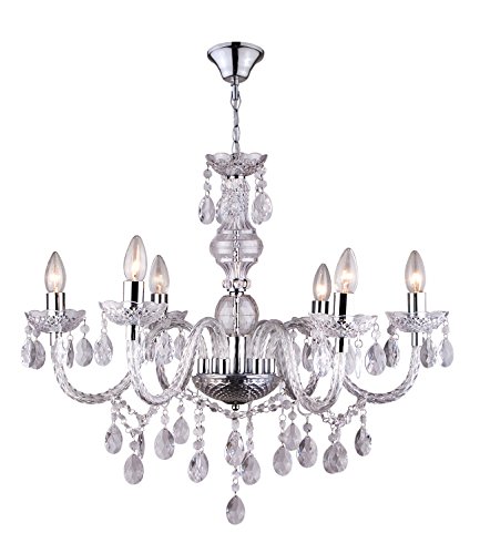 Preisvergleich Produktbild Kronleuchter 6-flammig Cuimbra I Farbe (Gestell): Klar