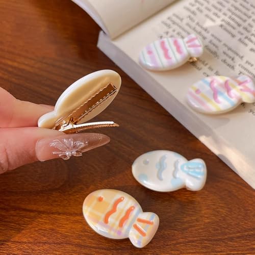 12 piezas de pinzas para cabello con diseño de peces coloridos miniatura 7